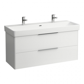 Spintelė praustuvui Laufen BASE 1159x438x515 mm, su dviem stalčiais, praustuvui 814965, spalva- balta blizgi 